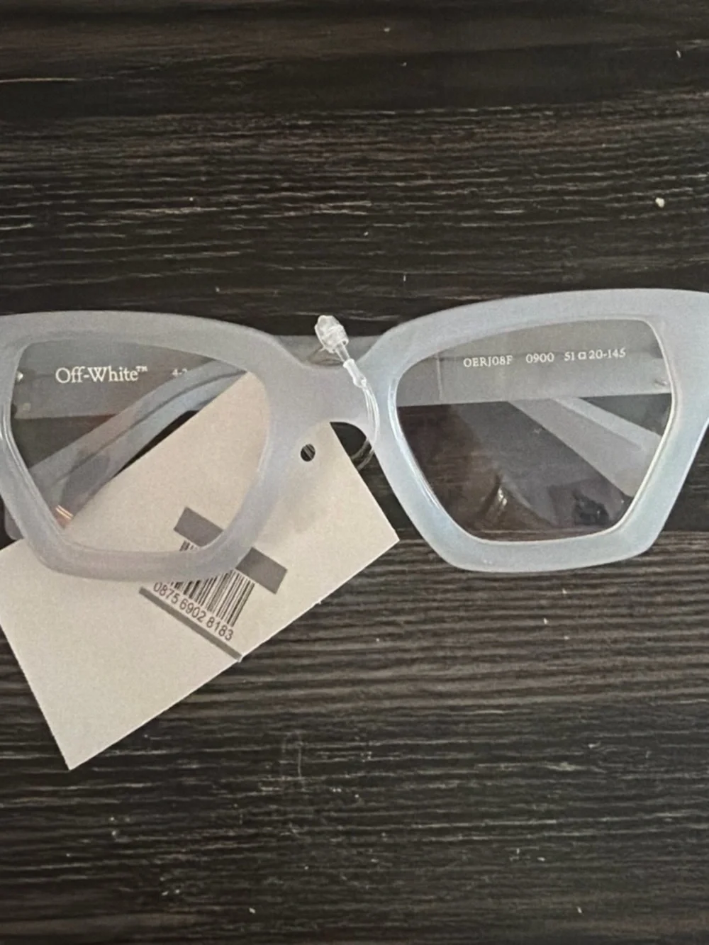 Off-White Translucent White Geometric Sunglasses
